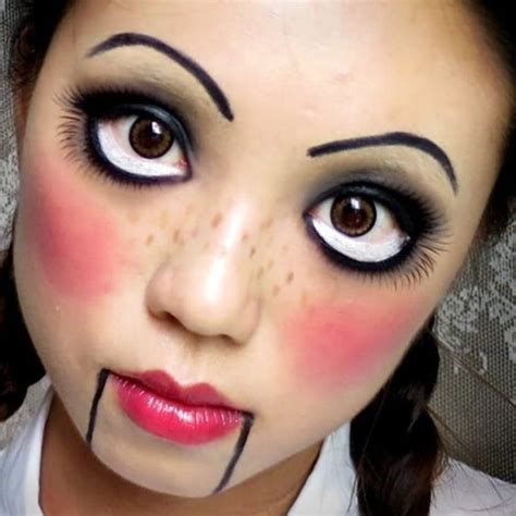 Black magic doll halloween makeup